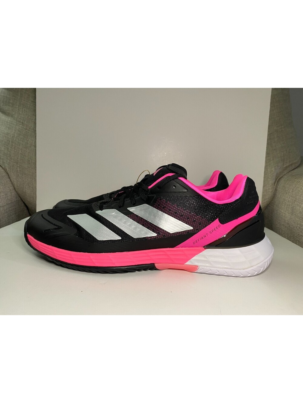 Adidas Defiant Speed 2 JH5139 Men's Sneakers 12 Bright Pink Black Tennis Shoes